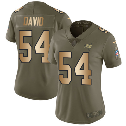 Nike Buccaneers #54 Lavonte David Olive/Gold Women's Stitched NFL Limited Salute to Service Jersey